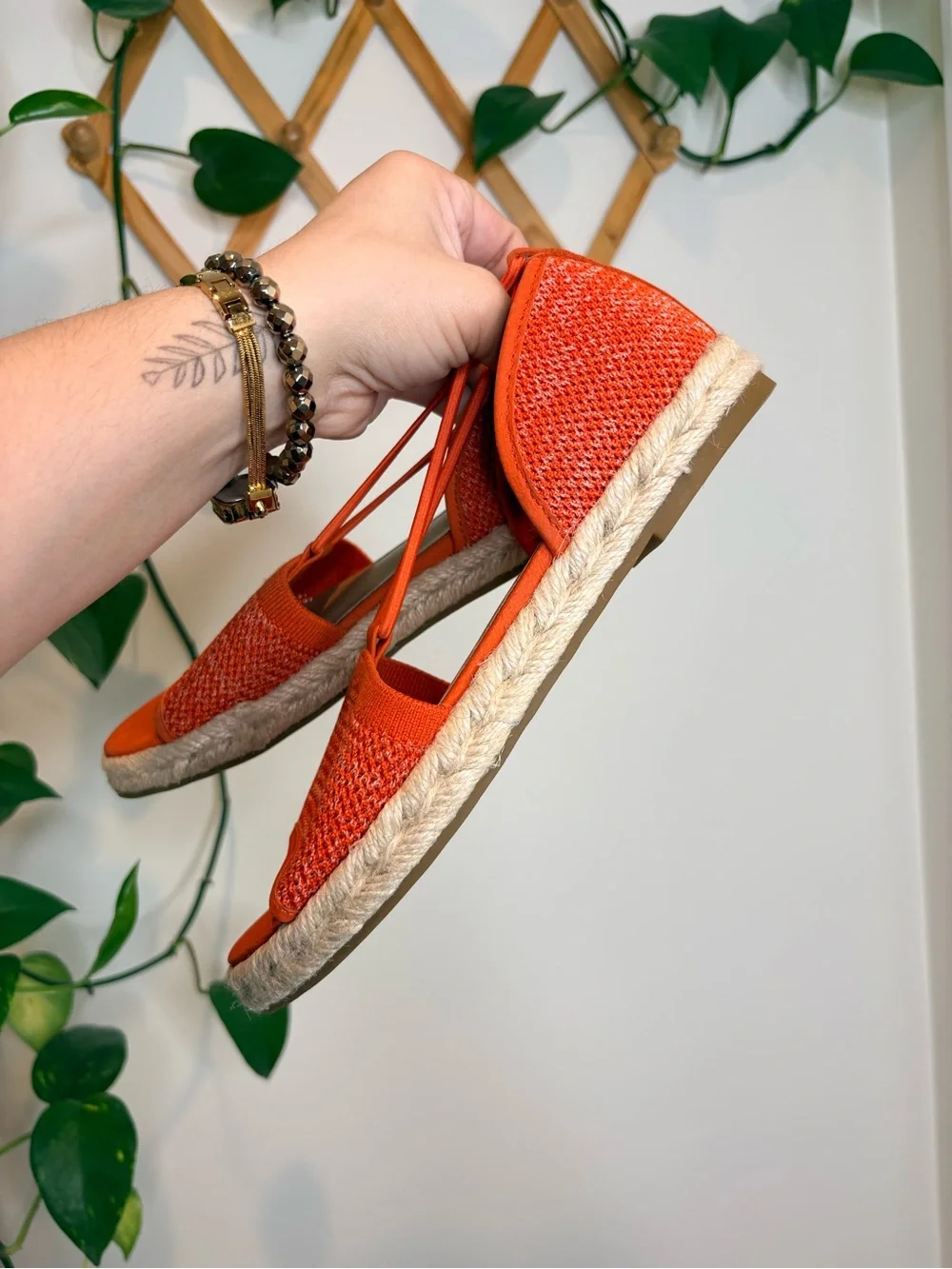 Eileen Fisher Mews Magma Melange Orange Stretch Espadrille Flat